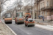 Укладка асфальта на Софиевской угол Ольгиевской